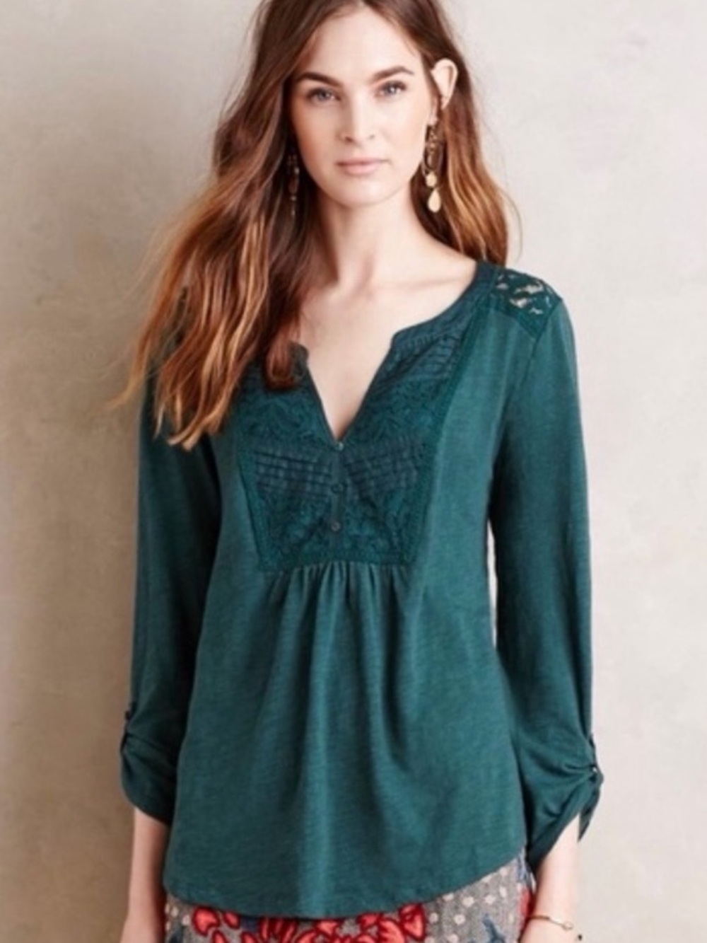 Anthropologie Meadow Rue Lace Cotton Blouse